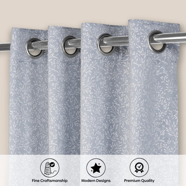 Willow Breeze Curtain Set, Frost Blue