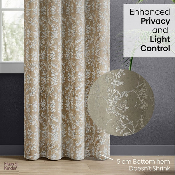 JacquardCurtains Shadowlace Fern, Stone
