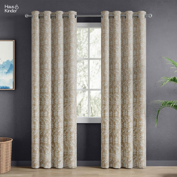 JacquardCurtains Shadowlace Fern, Stone
