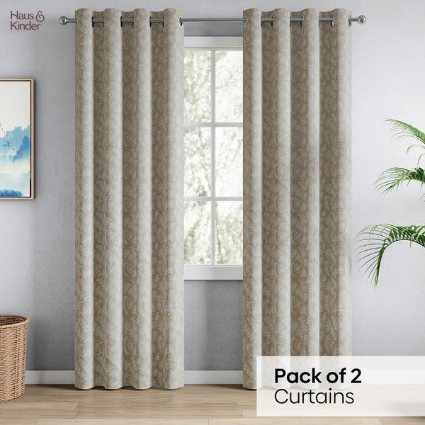 JacquardCurtains Shadowlace Fern, Stone