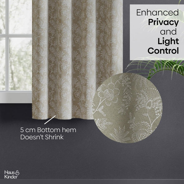 JacquardCurtains Shadowlace Fern, Stone
