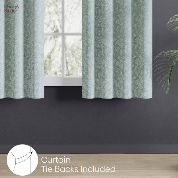 JacquardCurtains Verdant Bloom, Mint