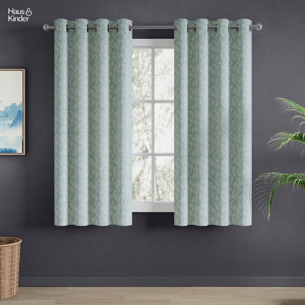 JacquardCurtains Verdant Bloom, Mint