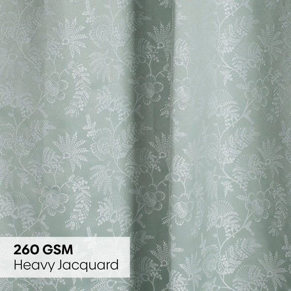 JacquardCurtains Verdant Bloom, Mint
