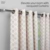 JacquardCurtains Champagne Crest, Stone