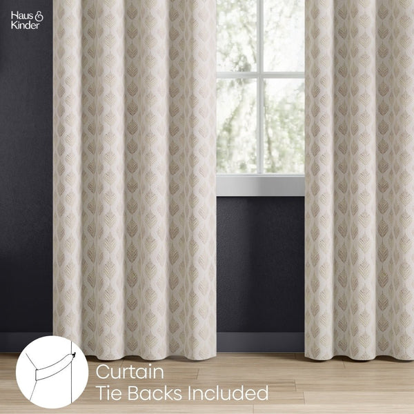 JacquardCurtains Champagne Crest, Stone