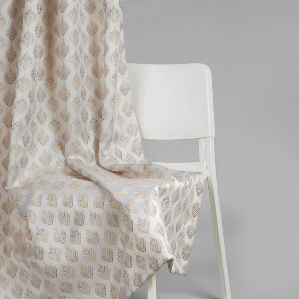 JacquardCurtains Champagne Crest, Stone