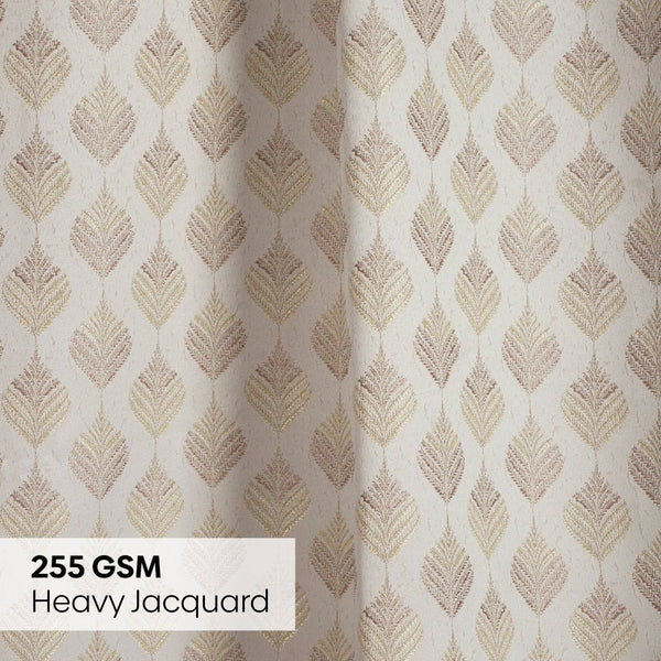 JacquardCurtains Champagne Crest, Stone