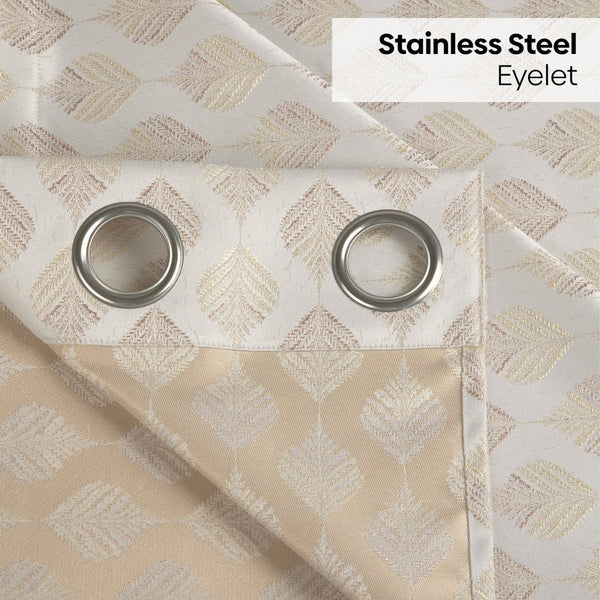 JacquardCurtains Champagne Crest, Stone