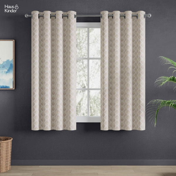 JacquardCurtains Champagne Crest, Stone