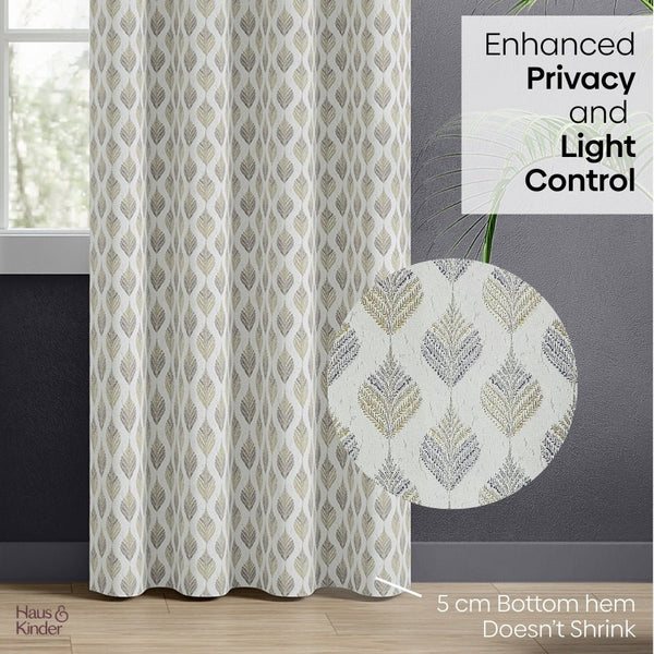 JacquardCurtains Silverleaf Harmony, Grey
