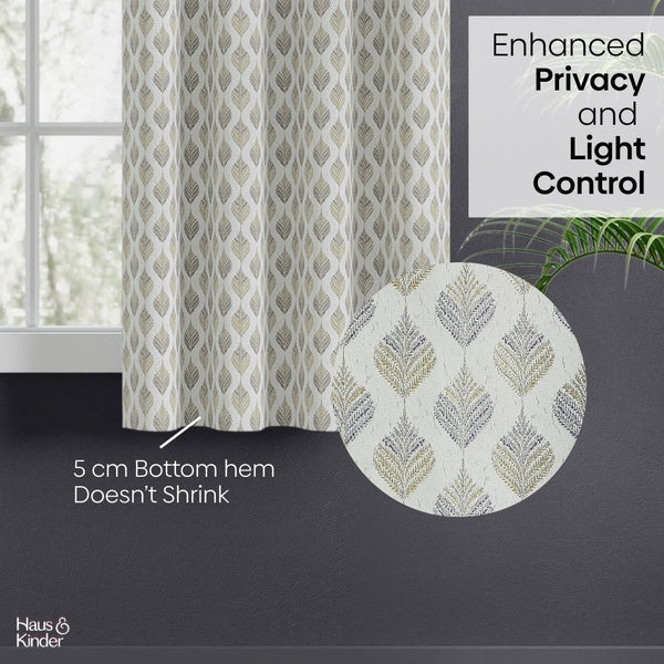 JacquardCurtains Silverleaf Harmony, Grey