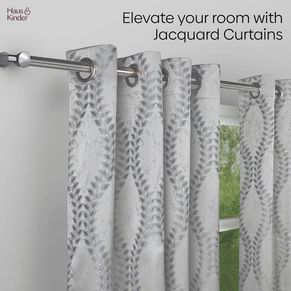 JacquardCurtain SliverGroove Emboss, Grey