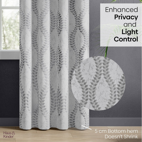 JacquardCurtain SliverGroove Emboss, Grey