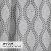 JacquardCurtain SliverGroove Emboss, Grey
