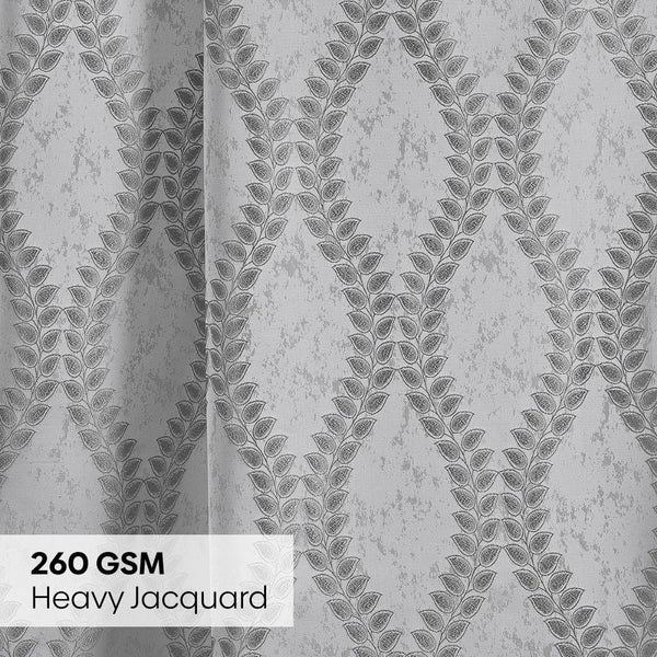 JacquardCurtain SliverGroove Emboss, Grey