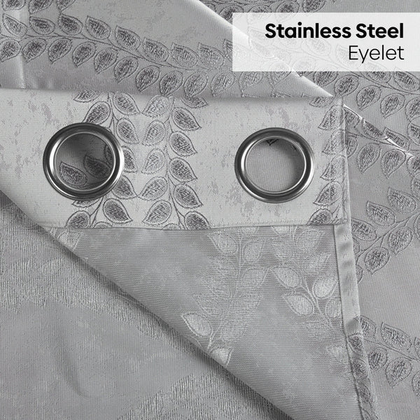 JacquardCurtain SliverGroove Emboss, Grey