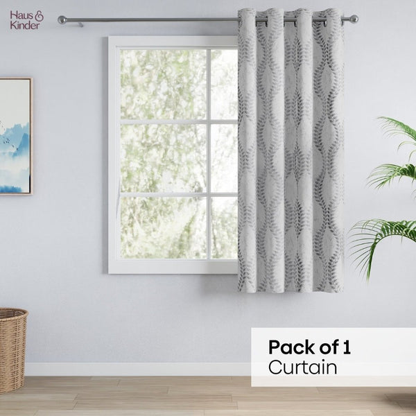 JacquardCurtain SliverGroove Emboss, Grey