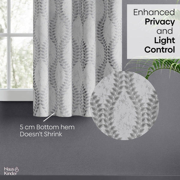 JacquardCurtain SliverGroove Emboss, Grey