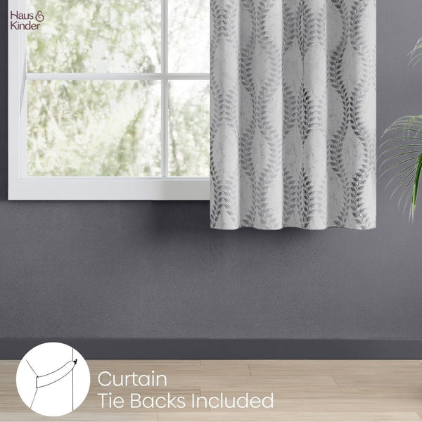 JacquardCurtain SliverGroove Emboss, Grey