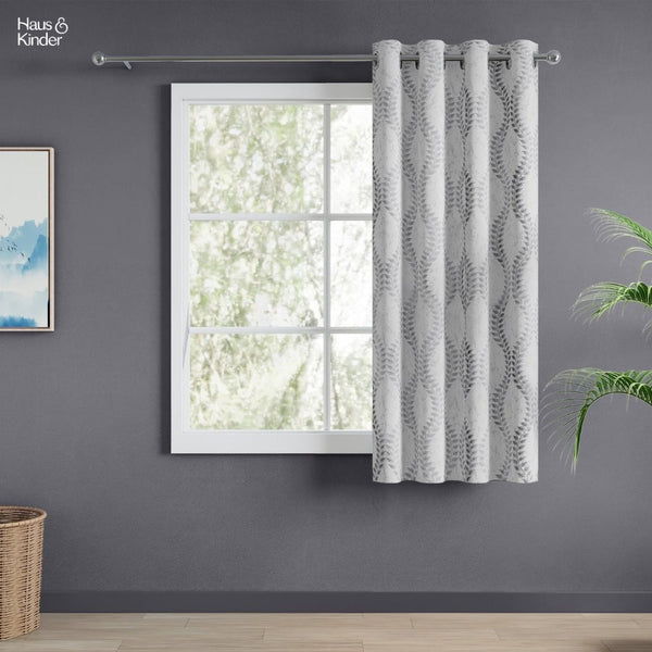 JacquardCurtain SliverGroove Emboss, Grey