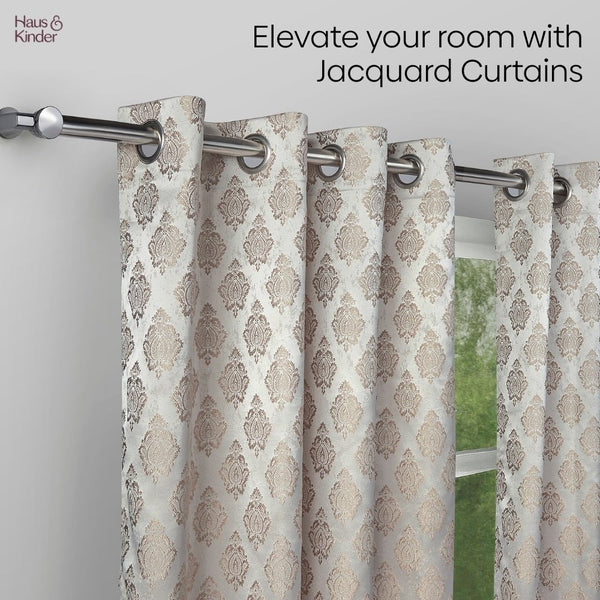 JacquardCurtain Stonehaven Damask, Stone