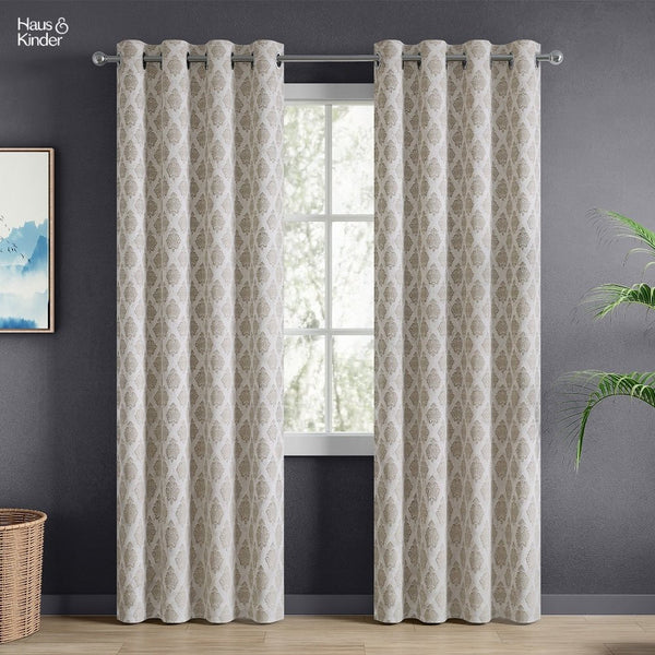 JacquardCurtain Stonehaven Damask, Stone