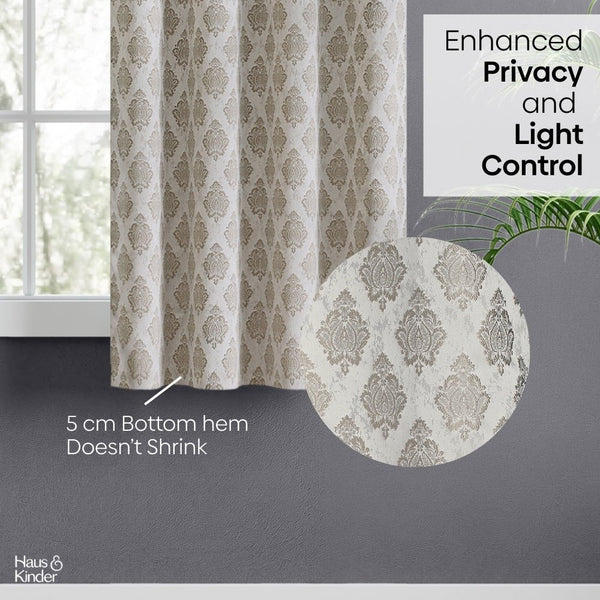 JacquardCurtain Stonehaven Damask, Stone