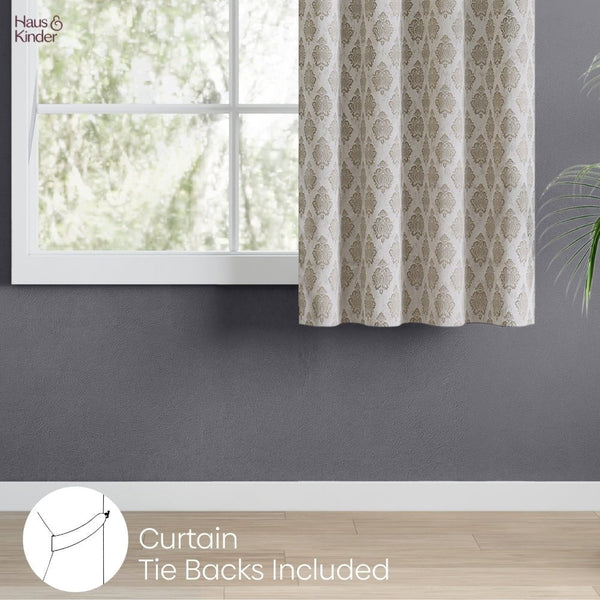 JacquardCurtain Stonehaven Damask, Stone