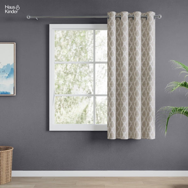 JacquardCurtain Stonehaven Damask, Stone