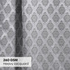 JacquardCurtain Silvercrest Damask, Grey