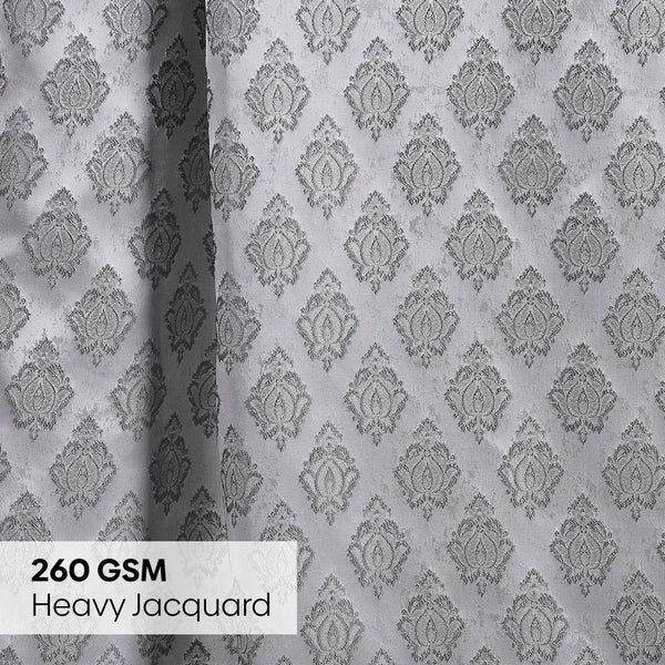 JacquardCurtain Silvercrest Damask, Grey