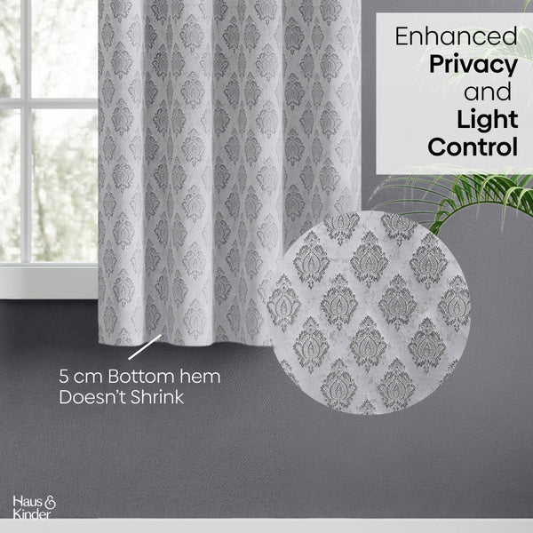 JacquardCurtain Silvercrest Damask, Grey