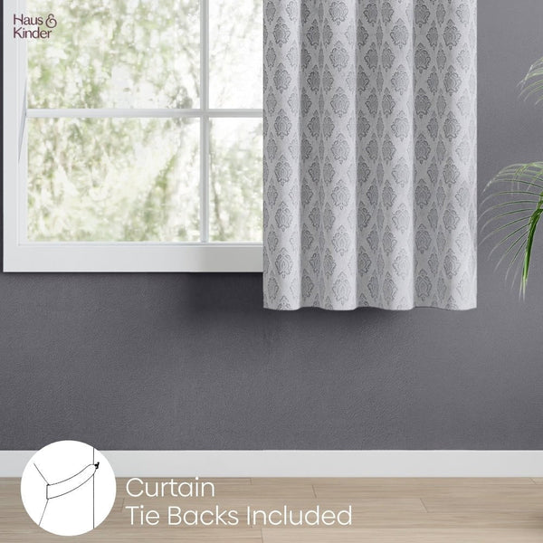 JacquardCurtain Silvercrest Damask, Grey