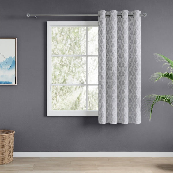 JacquardCurtain Silvercrest Damask, Grey