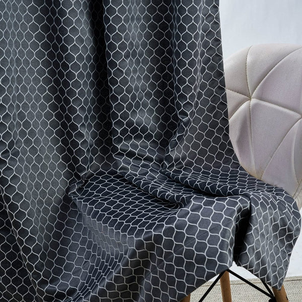Mosaic Mirage Curtain Set, Slate