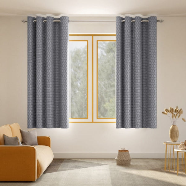 Mosaic Mirage Curtain Set, Slate