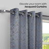 Vintage Bloom Cotton Printed Pack Of 1 Curtain, Grey