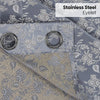 Vintage Bloom Cotton Printed Pack Of 1 Curtain, Grey