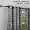 Jacquard Curtains Midnight Willow Steel, Grey
