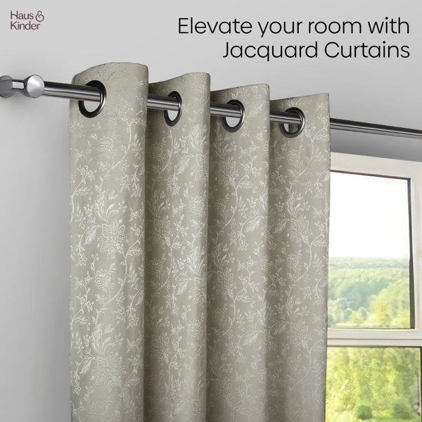 Poly Cotton JacquardCurtains Frosted Garden, Pista