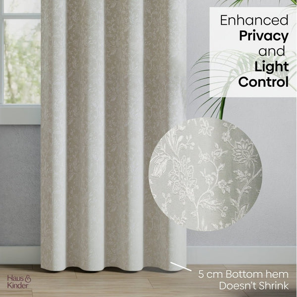 Poly Cotton JacquardCurtains Frosted Garden, Pista