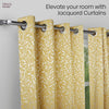 Poly Cotton JacquardCurtains Lemon Vine Weave, Lemon