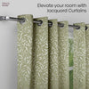 Poly Cotton JacquardCurtains Olive Grove, Olive