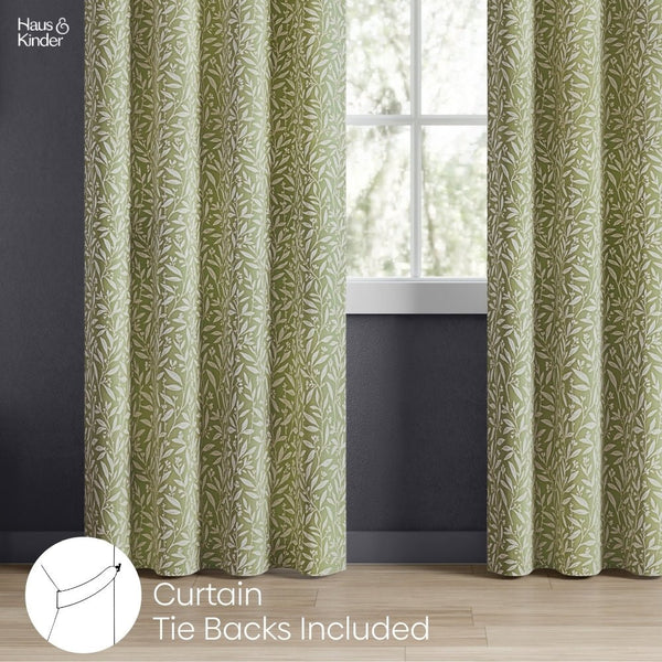 Poly Cotton JacquardCurtains Olive Grove, Olive