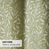 Poly Cotton JacquardCurtains Olive Grove, Olive