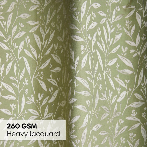 Poly Cotton JacquardCurtains Olive Grove, Olive