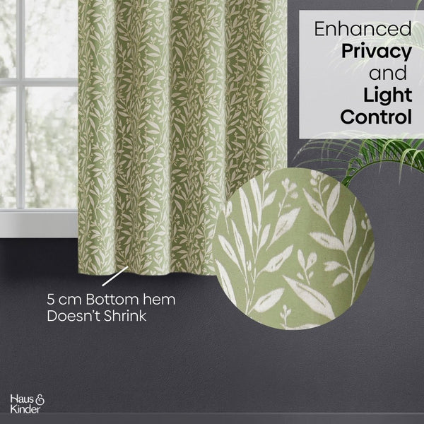 Poly Cotton JacquardCurtains Olive Grove, Olive