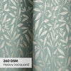 Poly Cotton JacquardCurtains Silver Willow, Firozi