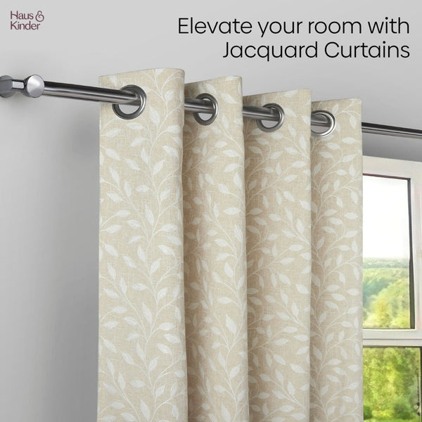 JacquardCurtain Silken Branch, Fawn